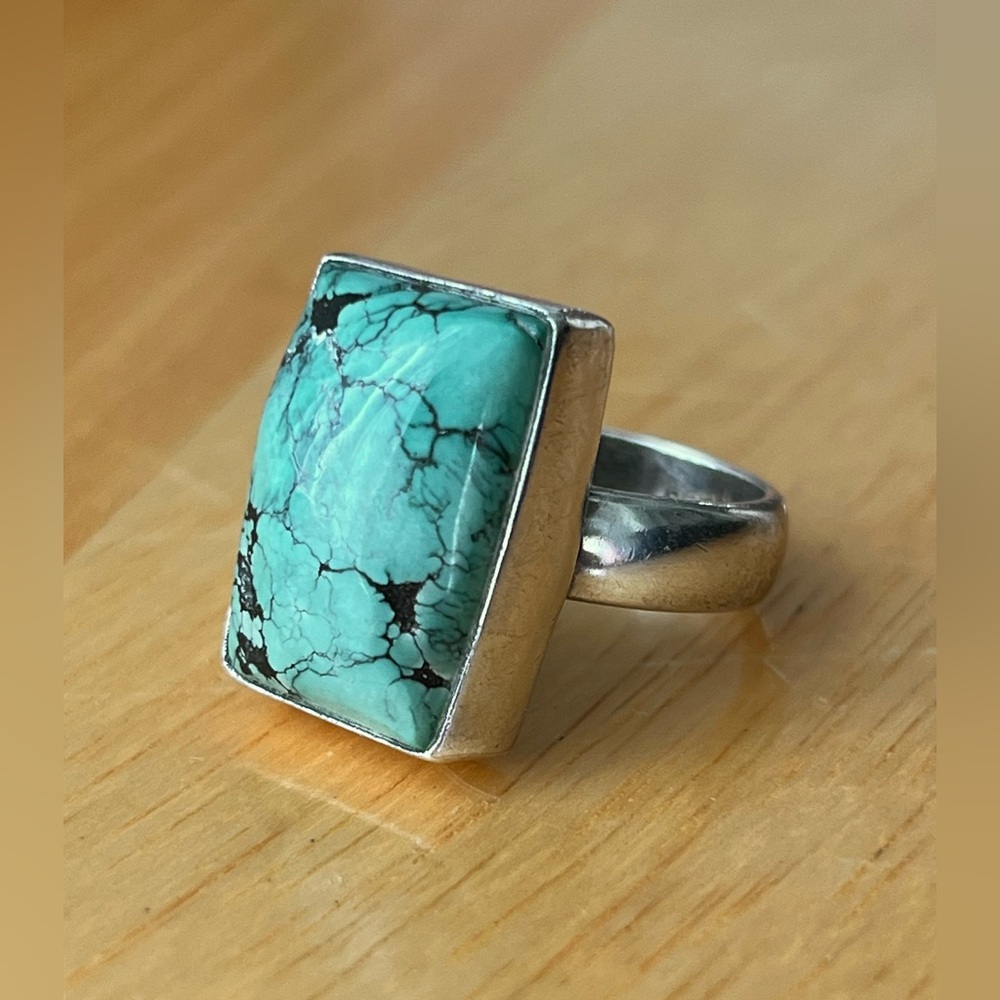 VINTAGE 925 SILVER & TURQUOISE RING!